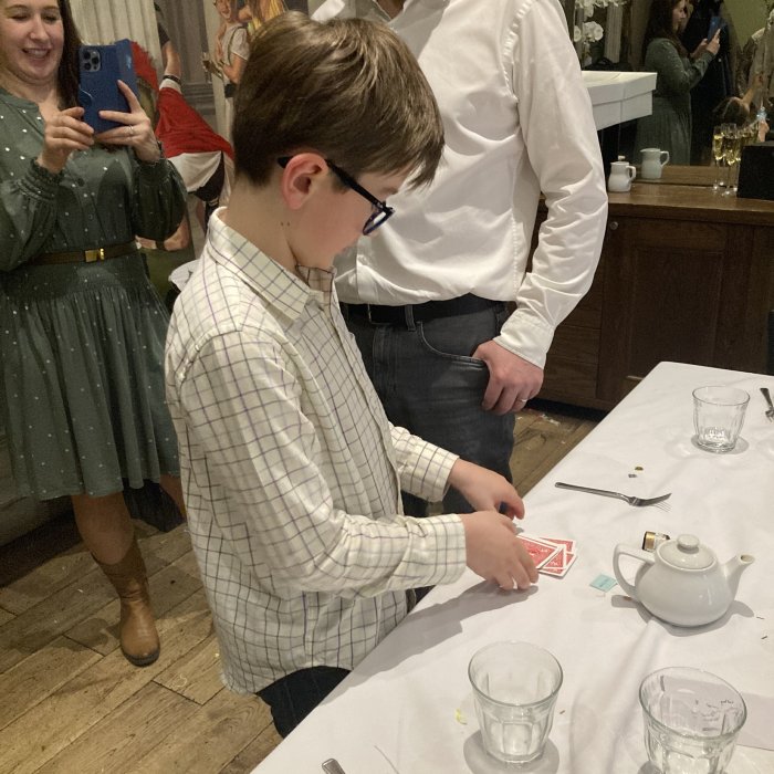 Magician York - One of my impromptu assistants performing for his dad.